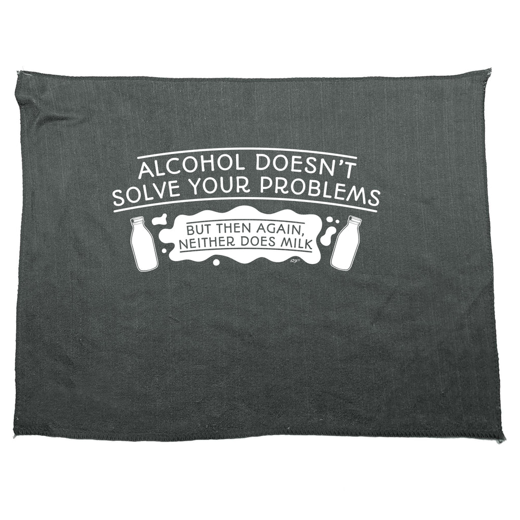 Alcohol Doesnt Solve Your Problems - Funny Novelty Gym Sports Microfiber Towel
