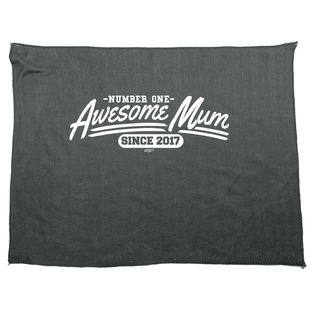 Awesome Mum Since 2017 - Funny Novelty Gym Sports Microfiber Towel