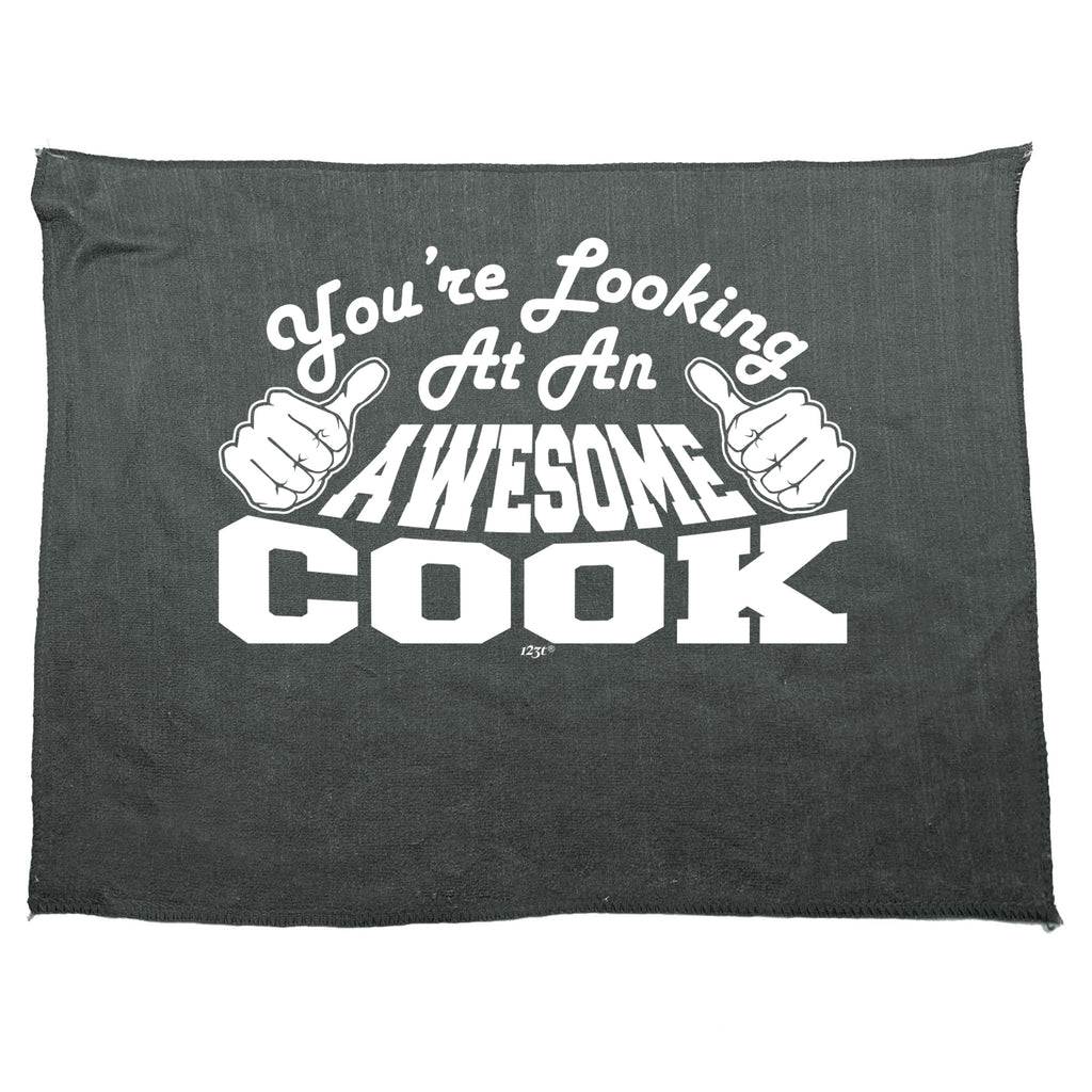 Youre Looking At An Awesome Chef - Funny Novelty Gym Sports Microfiber Towel