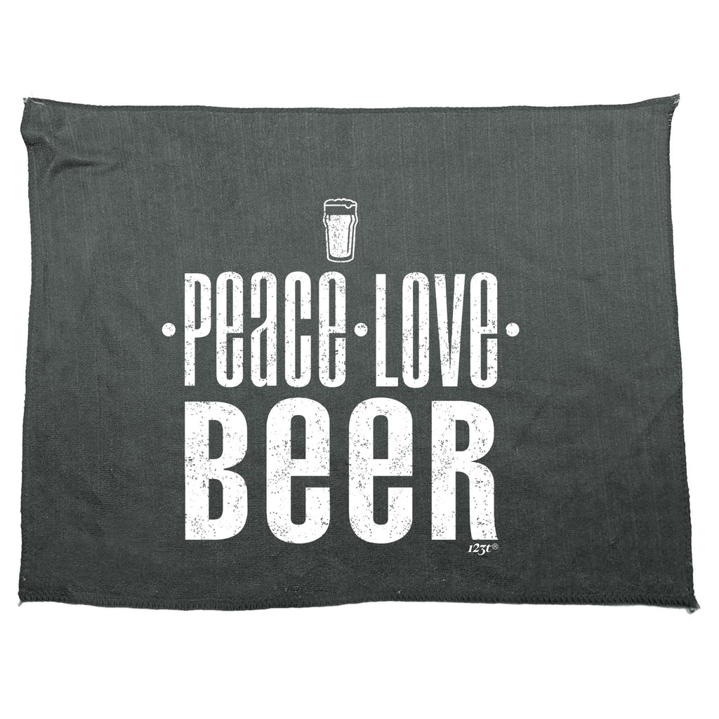 Peace Love Beer - Funny Novelty Gym Sports Microfiber Towel