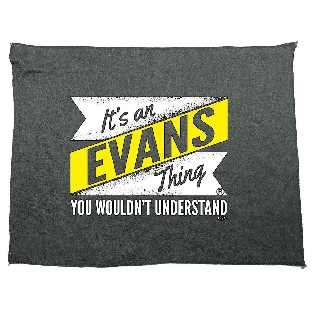 Evans V2 Surname Thing - Funny Novelty Gym Sports Microfiber Towel