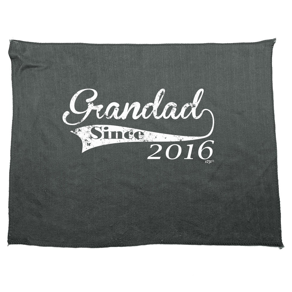 Grandad Since 2016 - Funny Novelty Gym Sports Microfiber Towel