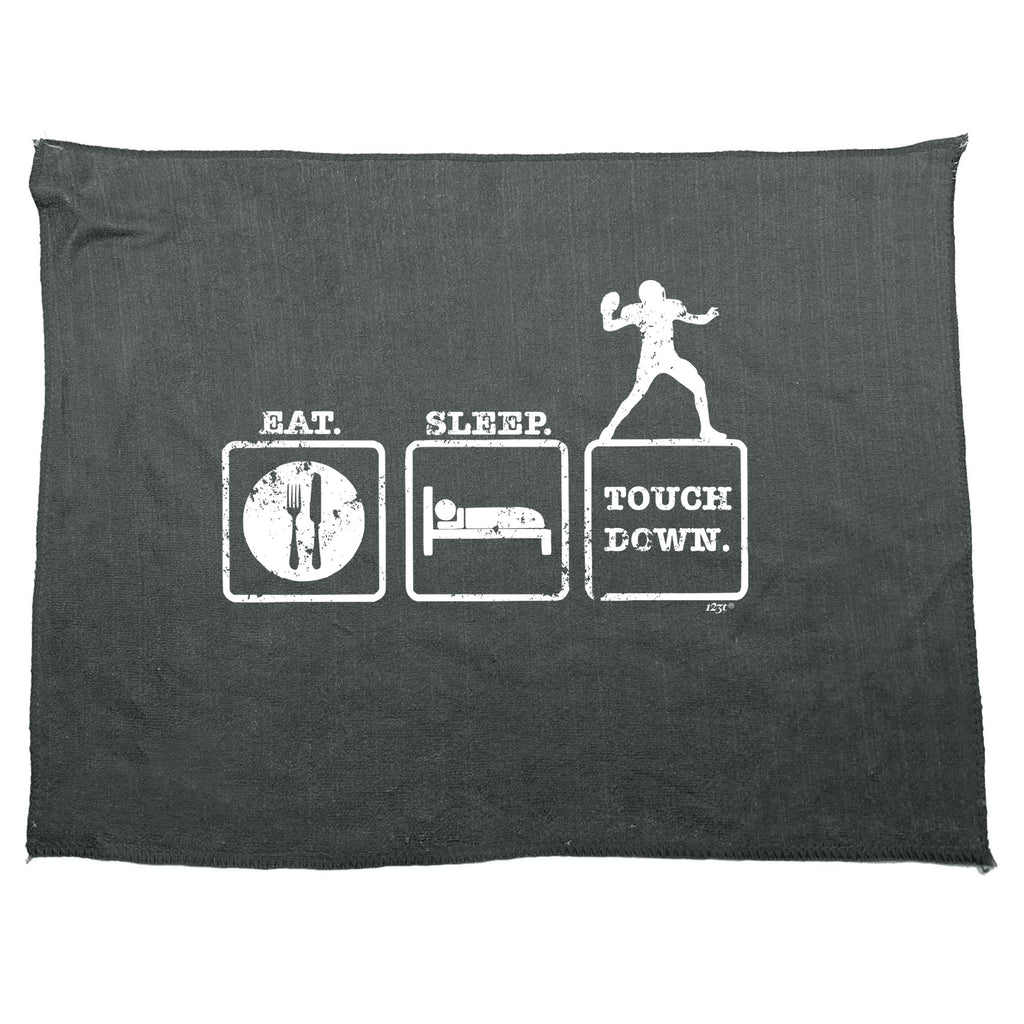 Eat Sleep Touchdown - Funny Novelty Gym Sports Microfiber Towel