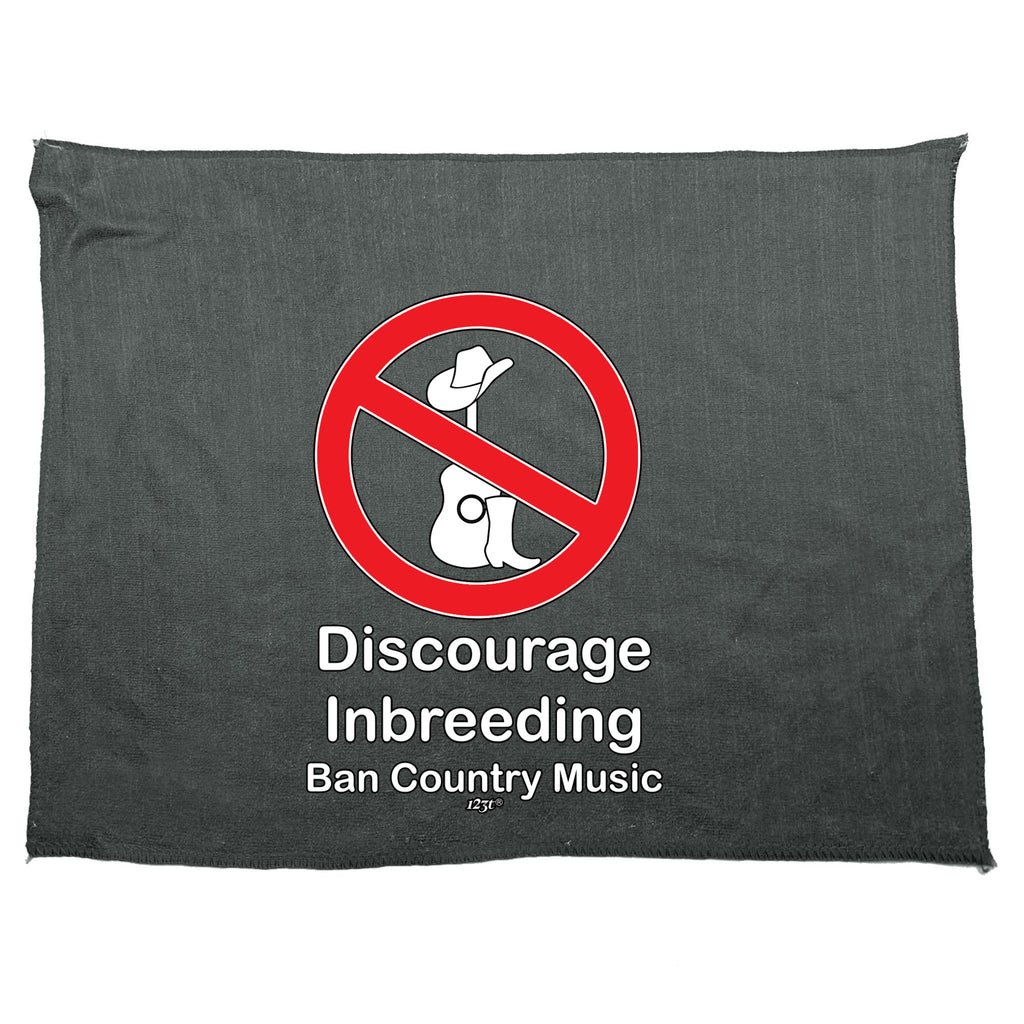 Discourage Inbreeding Ban Country Music - Funny Novelty Gym Sports Microfiber Towel
