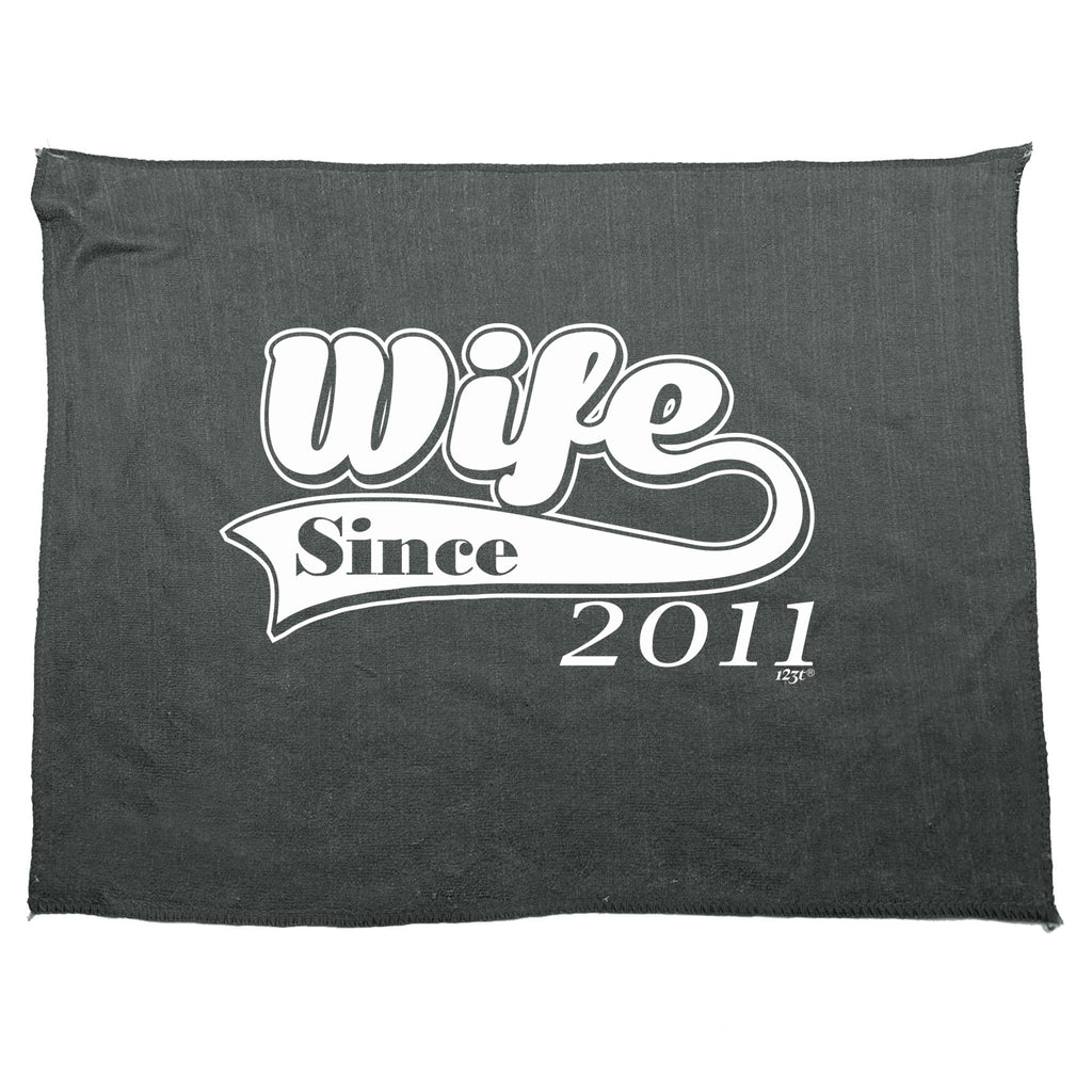 Wife Since 2011 - Funny Novelty Gym Sports Microfiber Towel