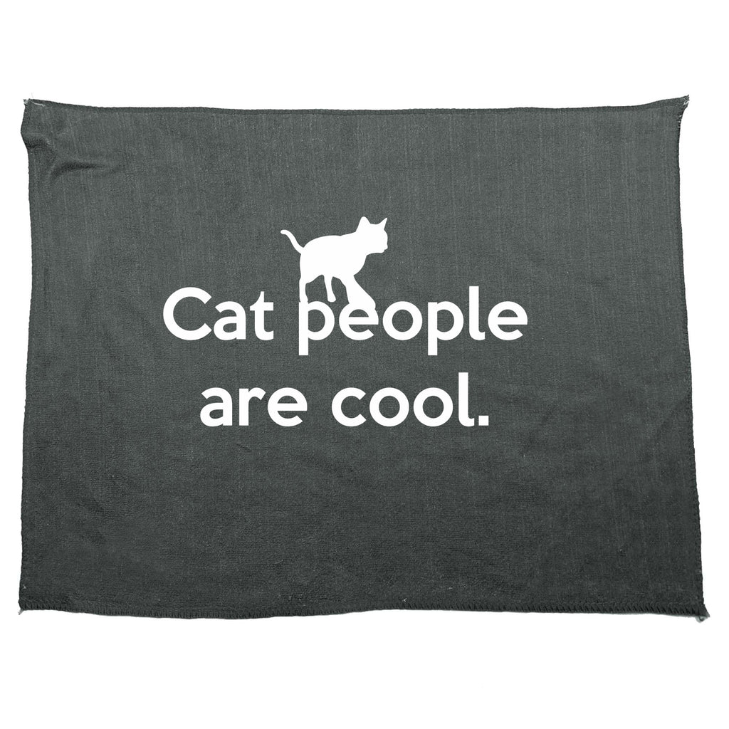 Cat People Are Cool - Funny Novelty Gym Sports Microfiber Towel