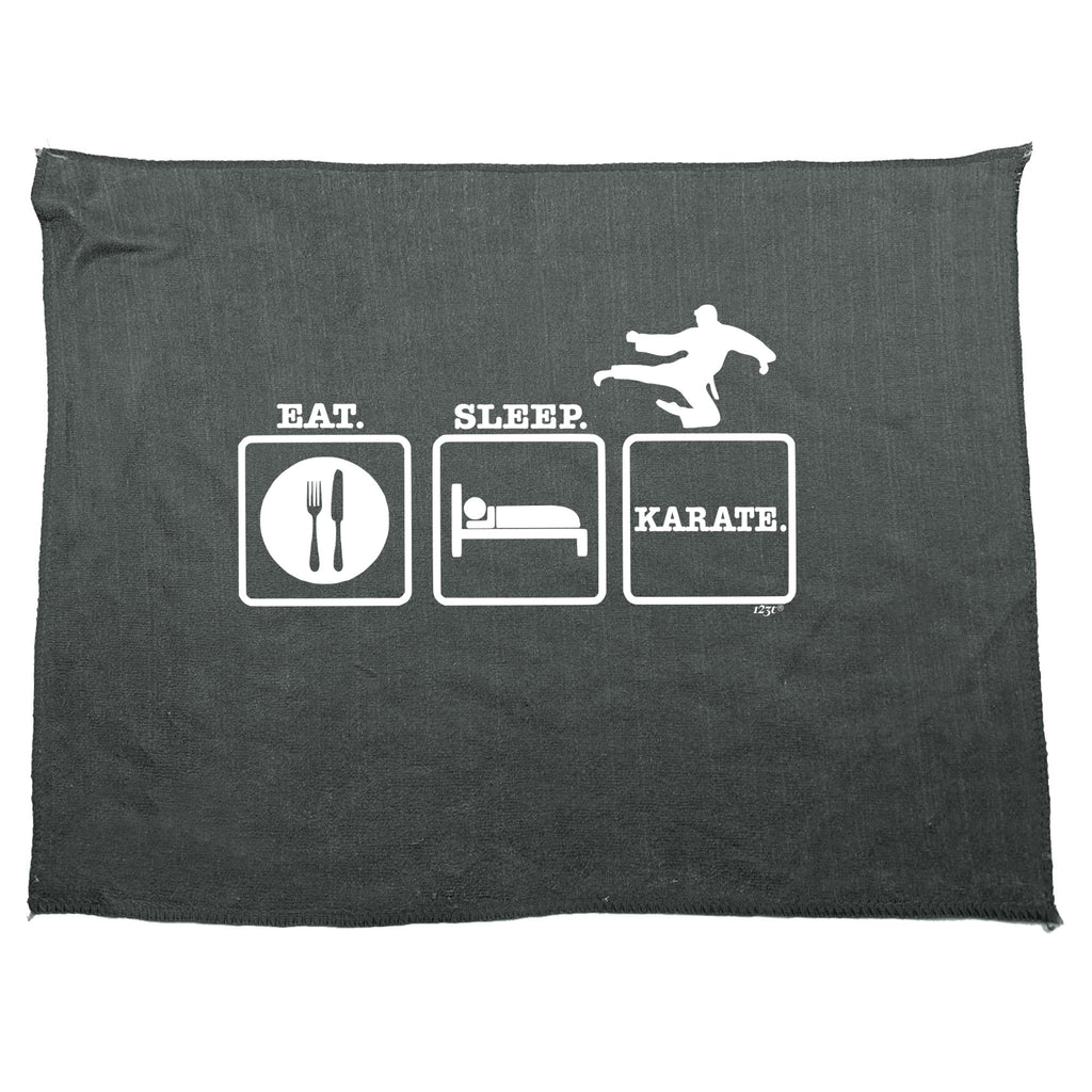 Eat Sleep Karate - Funny Novelty Gym Sports Microfiber Towel