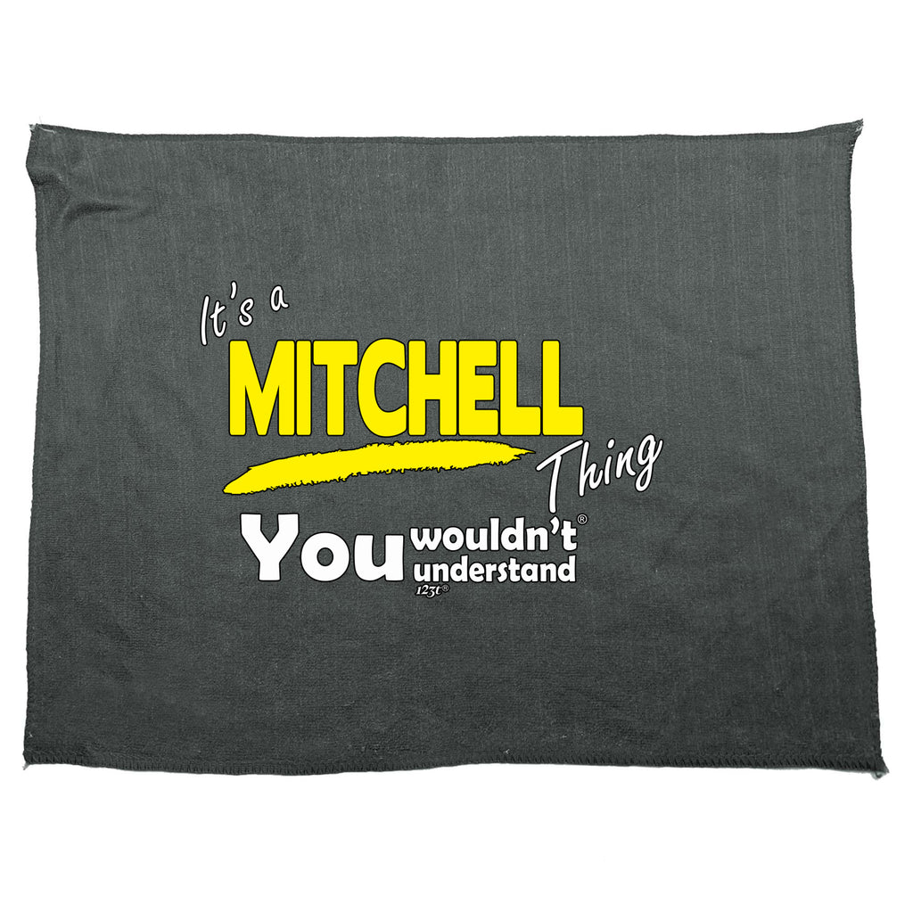 Mitchell V1 Surname Thing - Funny Novelty Gym Sports Microfiber Towel