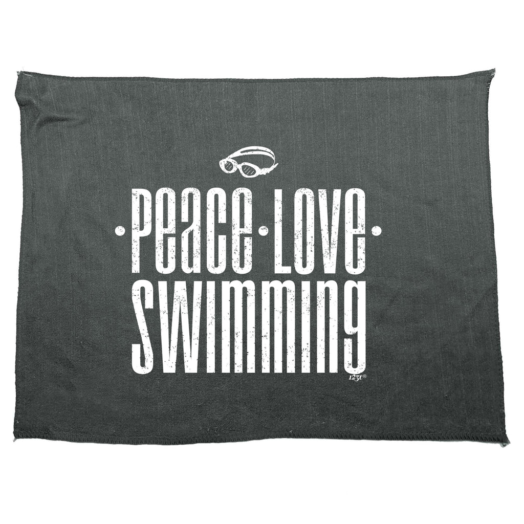 Peace Love Swimming - Funny Novelty Gym Sports Microfiber Towel