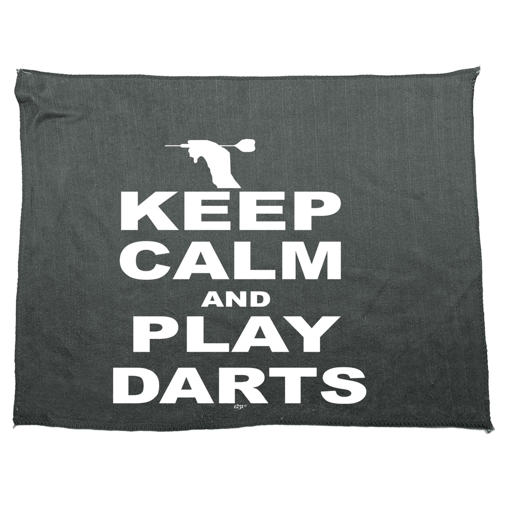 Keep Calm And Play Darts - Funny Novelty Gym Sports Microfiber Towel