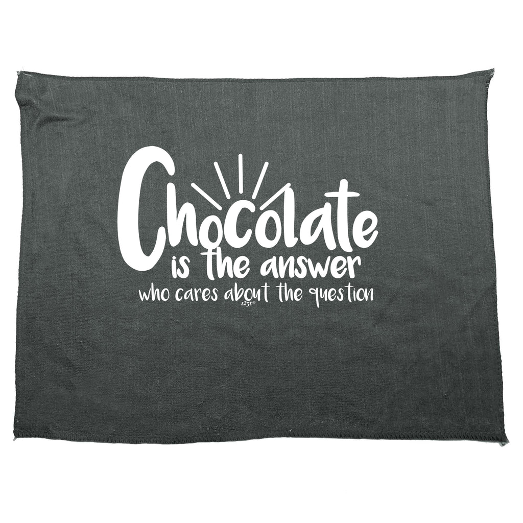 Chocolate Is The Answer - Funny Novelty Gym Sports Microfiber Towel