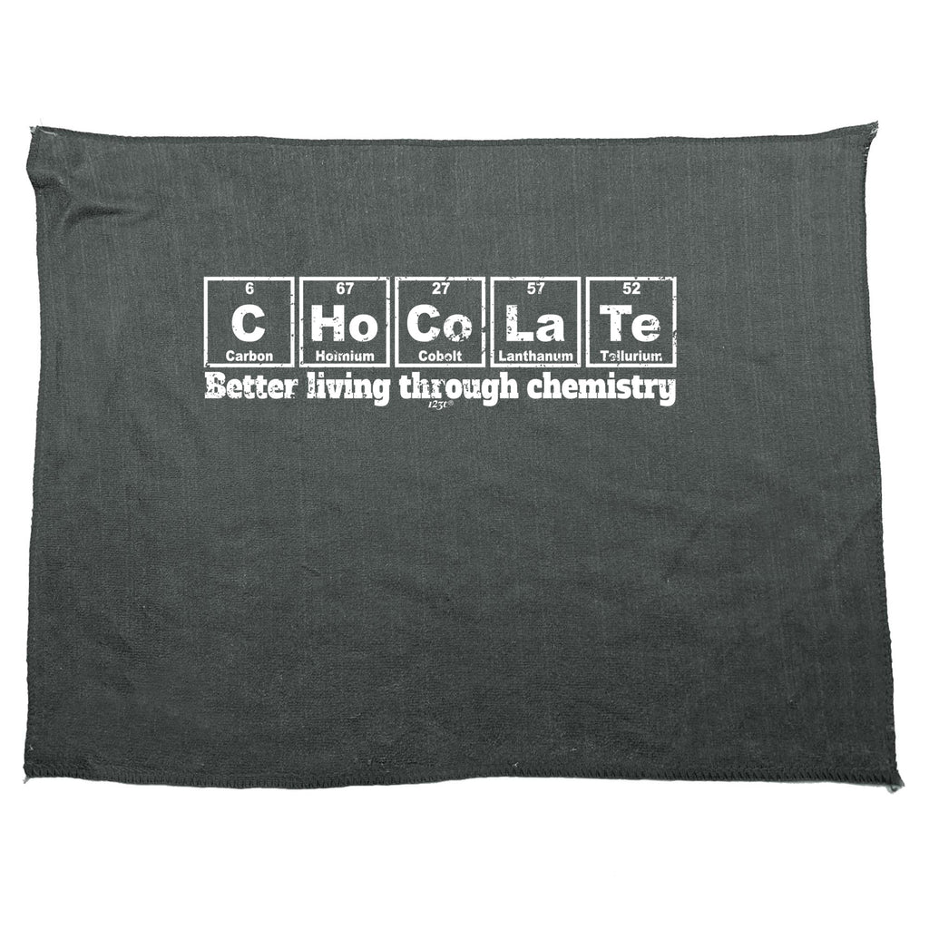Chocolate Better Living Through Chemistry - Funny Novelty Gym Sports Microfiber Towel
