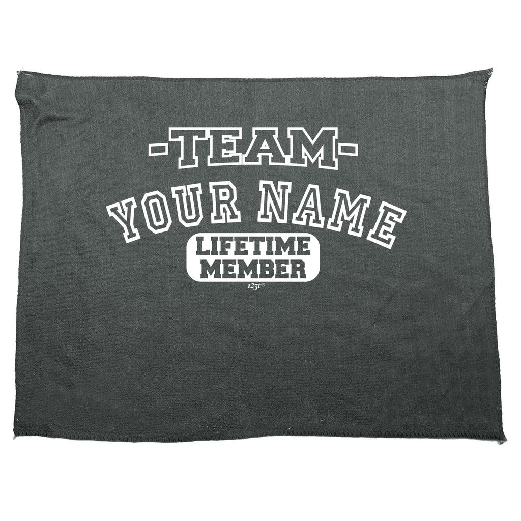 Your Name V2 Team Lifetime Member - Funny Novelty Gym Sports Microfiber Towel