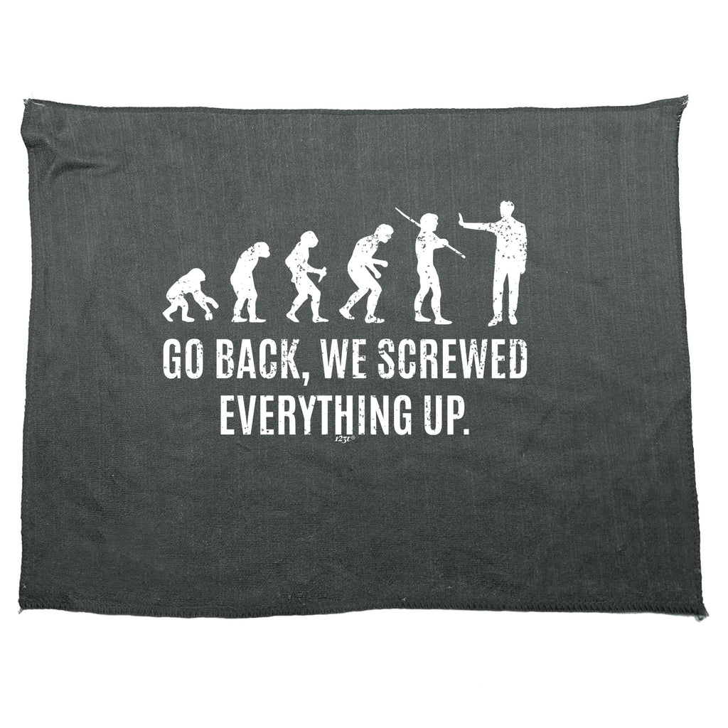 Evolution Screwed Everything Up - Funny Novelty Gym Sports Microfiber Towel
