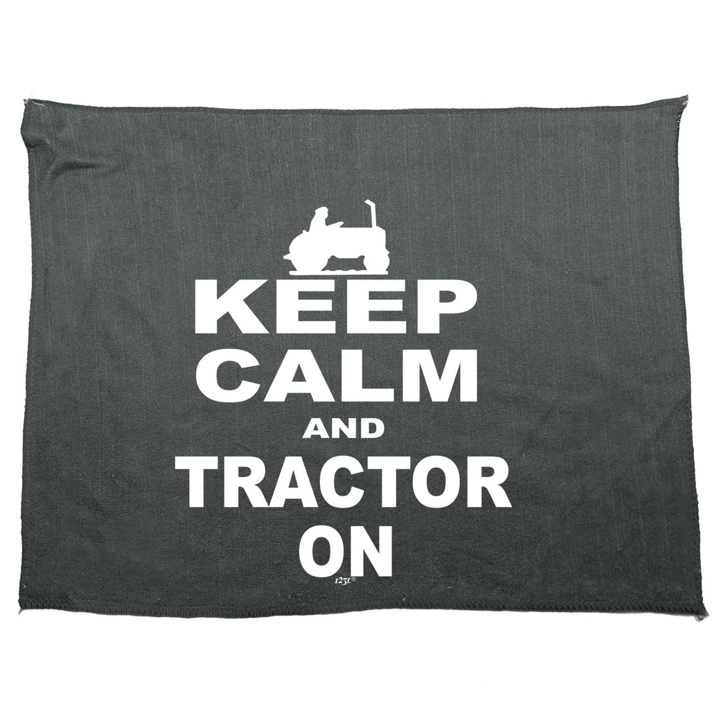 Keep Calm And Tractor On - Funny Novelty Gym Sports Microfiber Towel