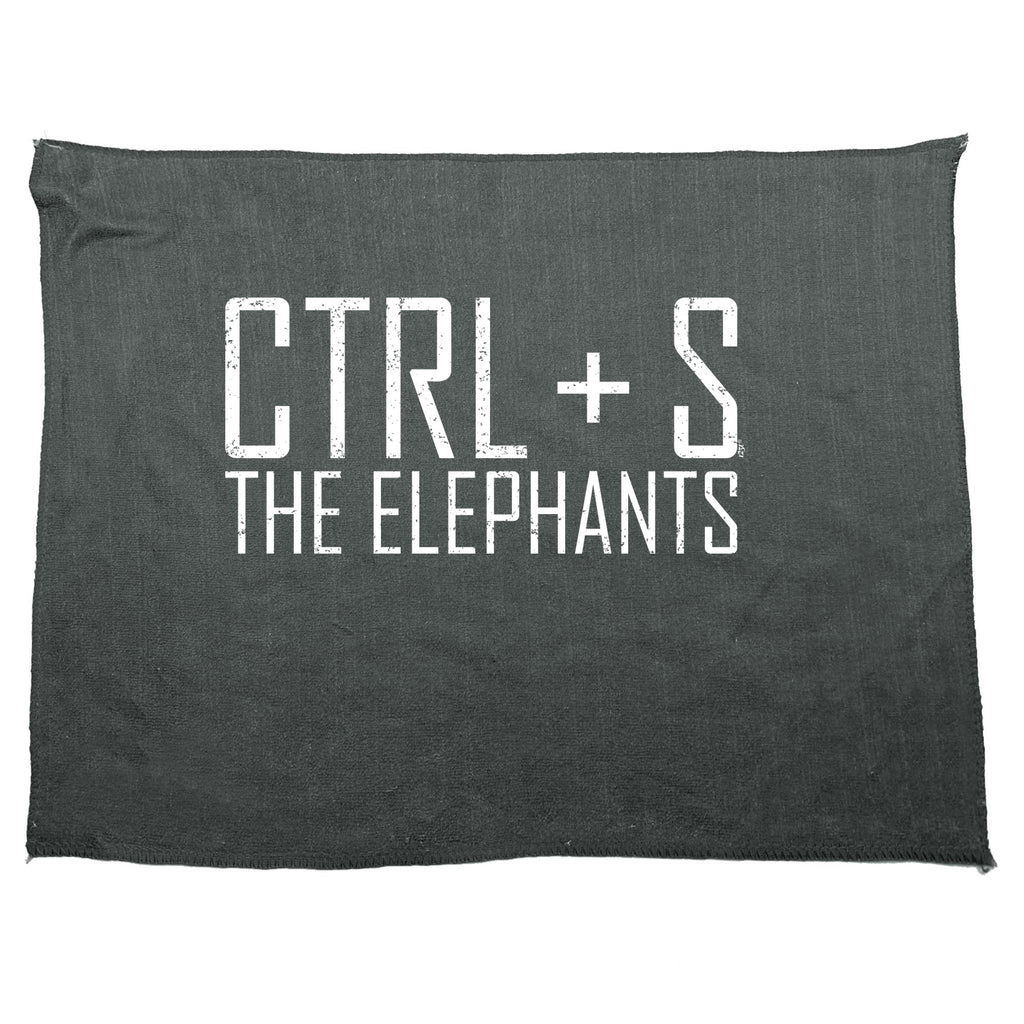 Ctrl S Save The Elephants - Funny Novelty Gym Sports Microfiber Towel