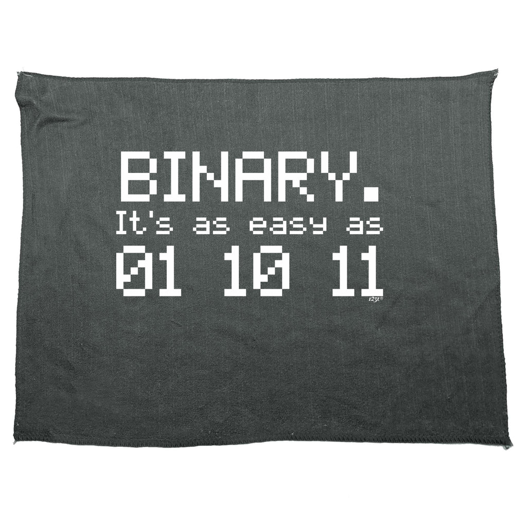 Binary Its As Easy As 01 10 11 - Funny Novelty Gym Sports Microfiber Towel