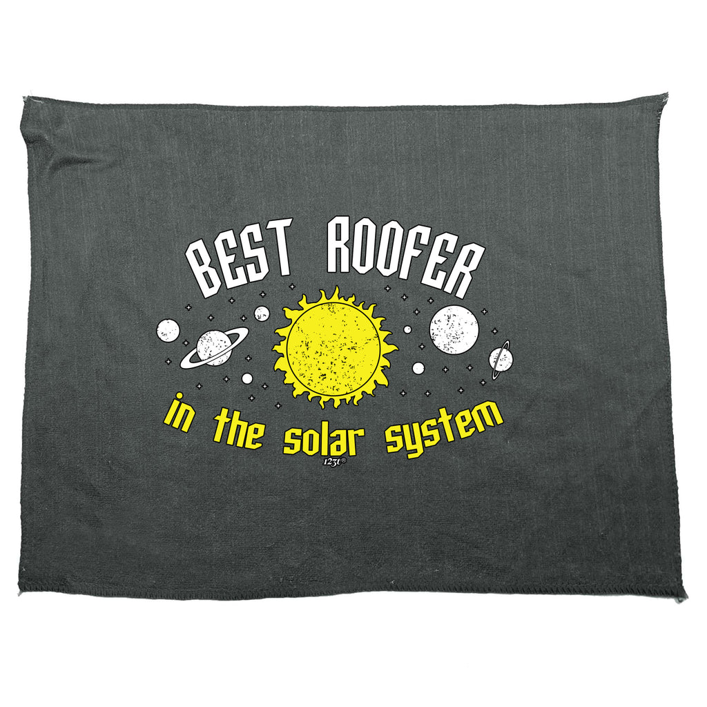 Best Roofer Solar System - Funny Novelty Gym Sports Microfiber Towel