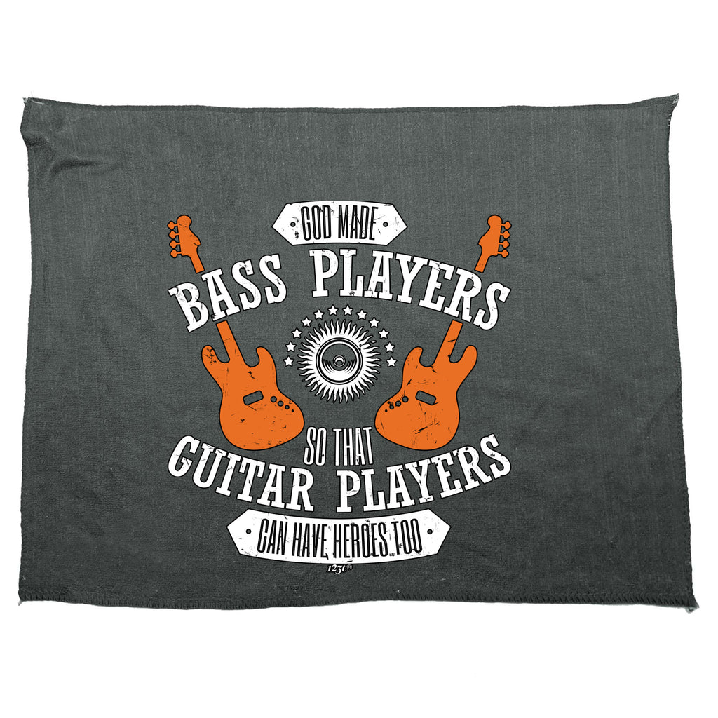 God Made Bass Players Guitar Music - Funny Novelty Gym Sports Microfiber Towel