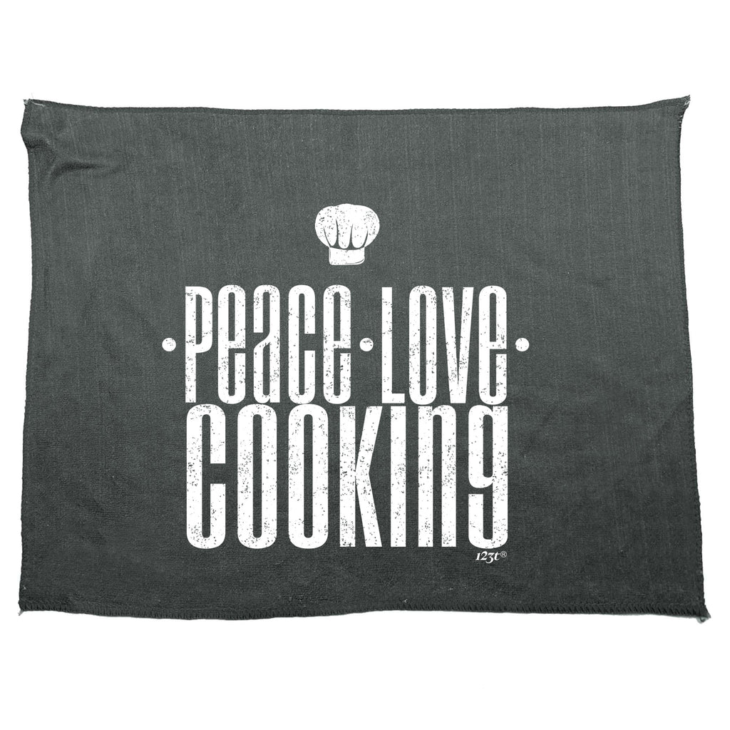 Peace Love Cooking - Funny Novelty Gym Sports Microfiber Towel