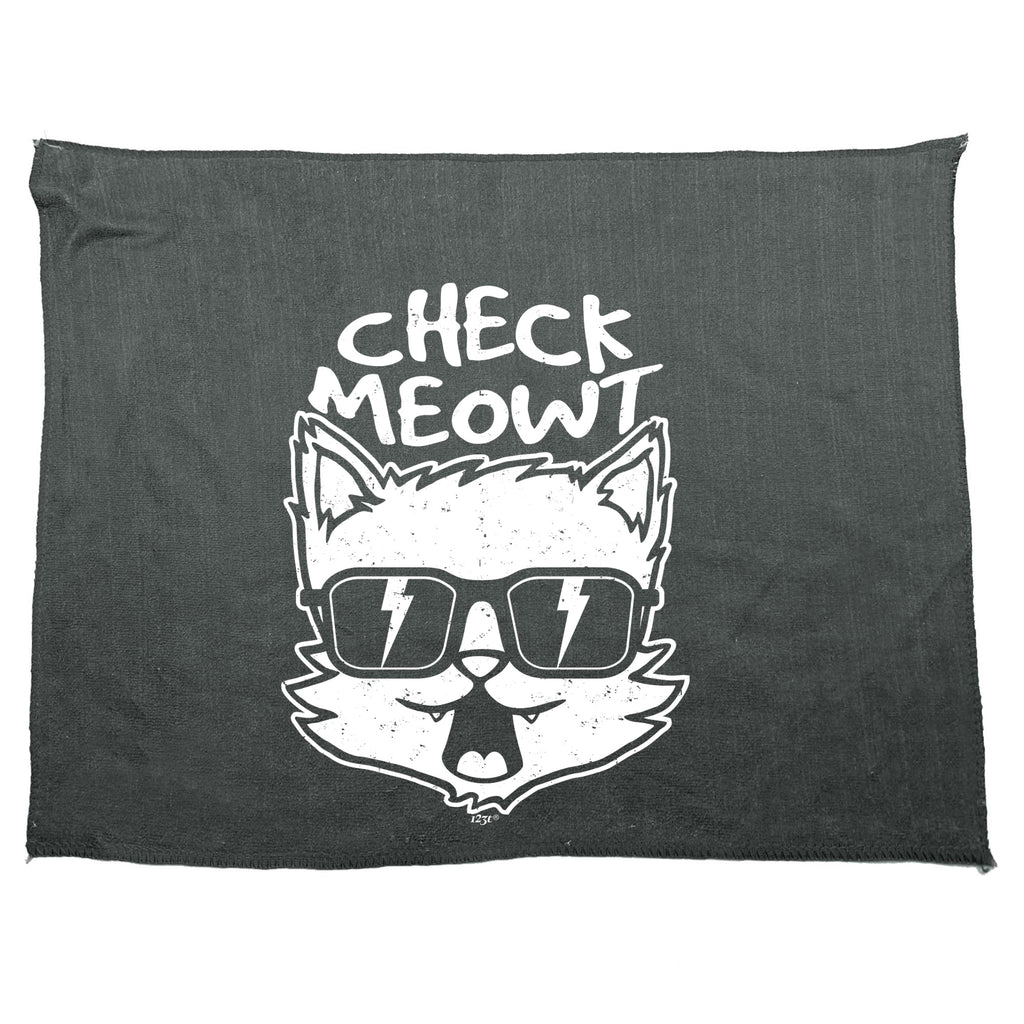 Check Meowt Cat - Funny Novelty Gym Sports Microfiber Towel
