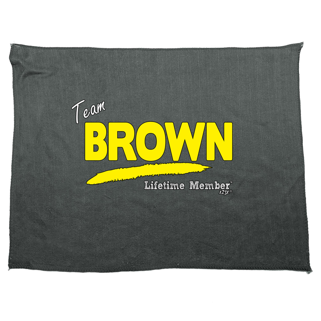 Brown V1 Lifetime Member - Funny Novelty Gym Sports Microfiber Towel