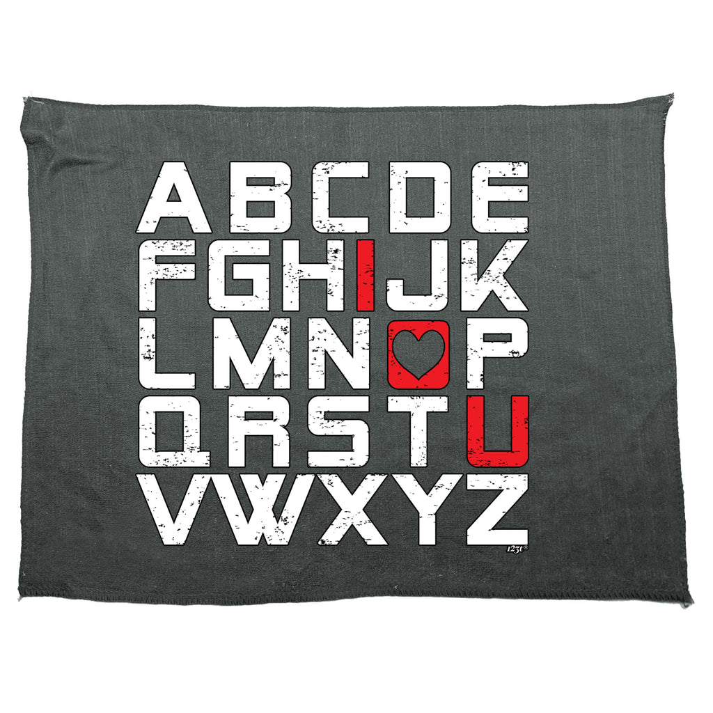 Alphabet Love You - Funny Novelty Gym Sports Microfiber Towel