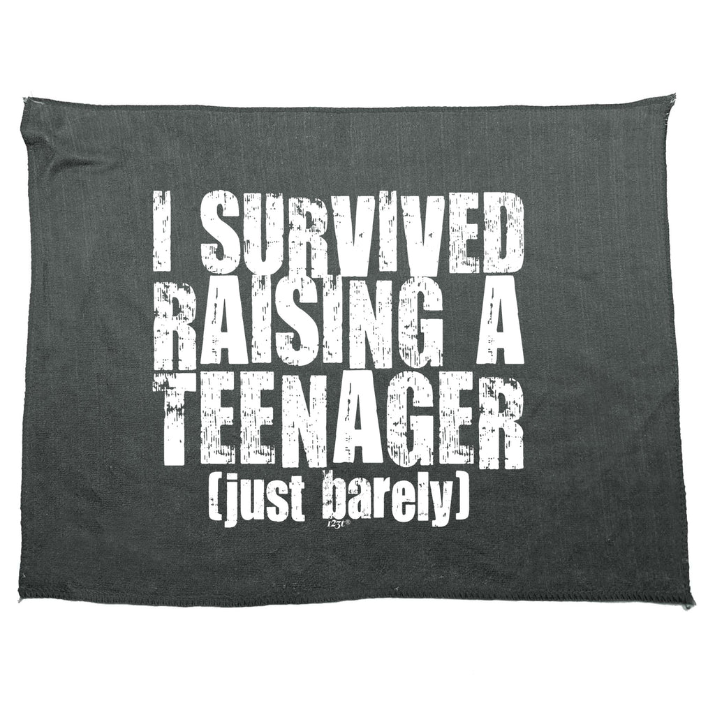 Survived Raising A Teenager - Funny Novelty Gym Sports Microfiber Towel