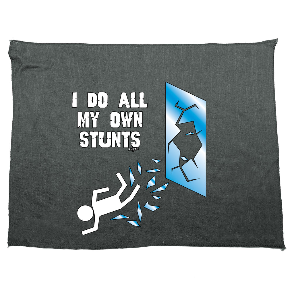 Window Do All My Own Stunts - Funny Novelty Gym Sports Microfiber Towel
