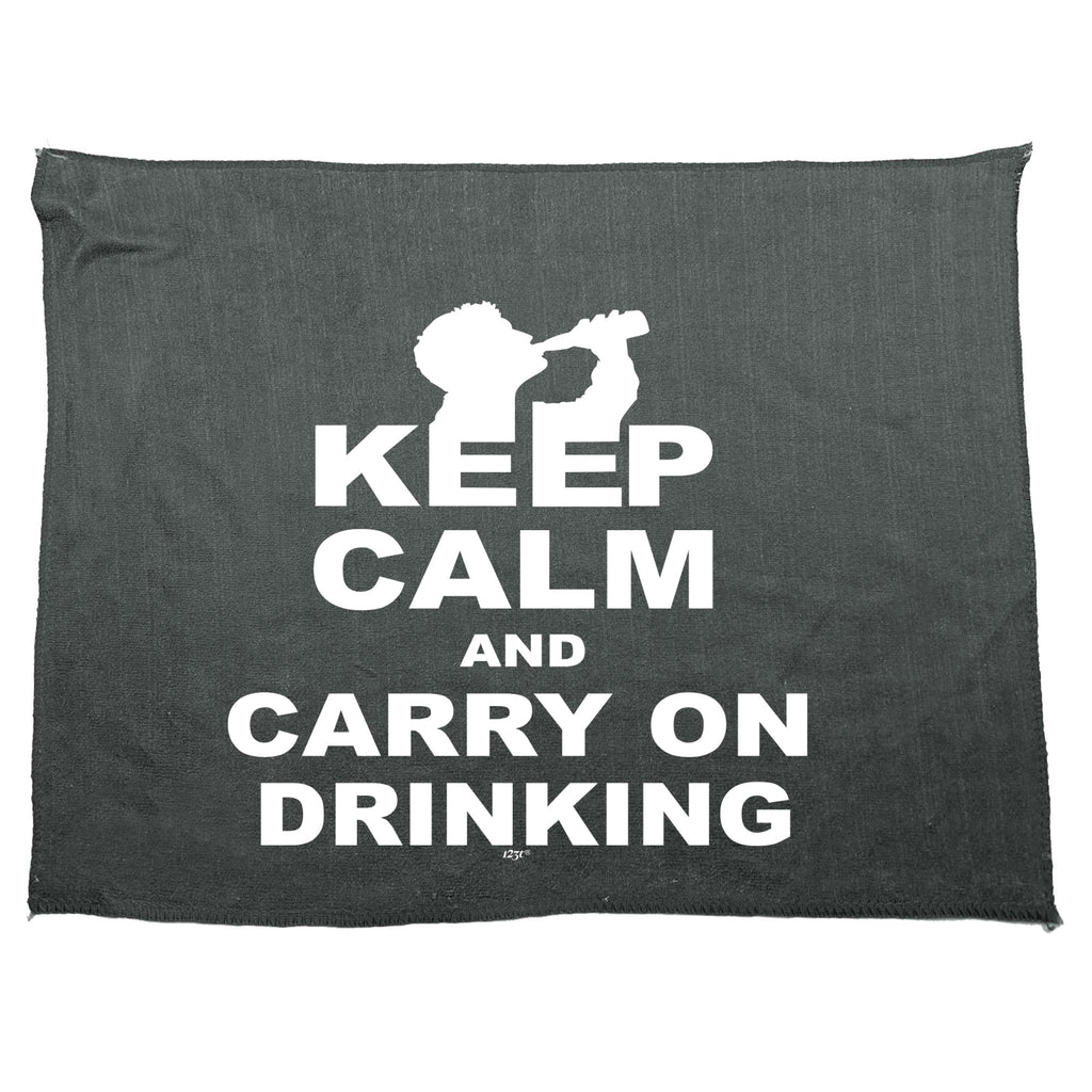 Keep Calm And Carry On Drinking - Funny Novelty Gym Sports Microfiber Towel