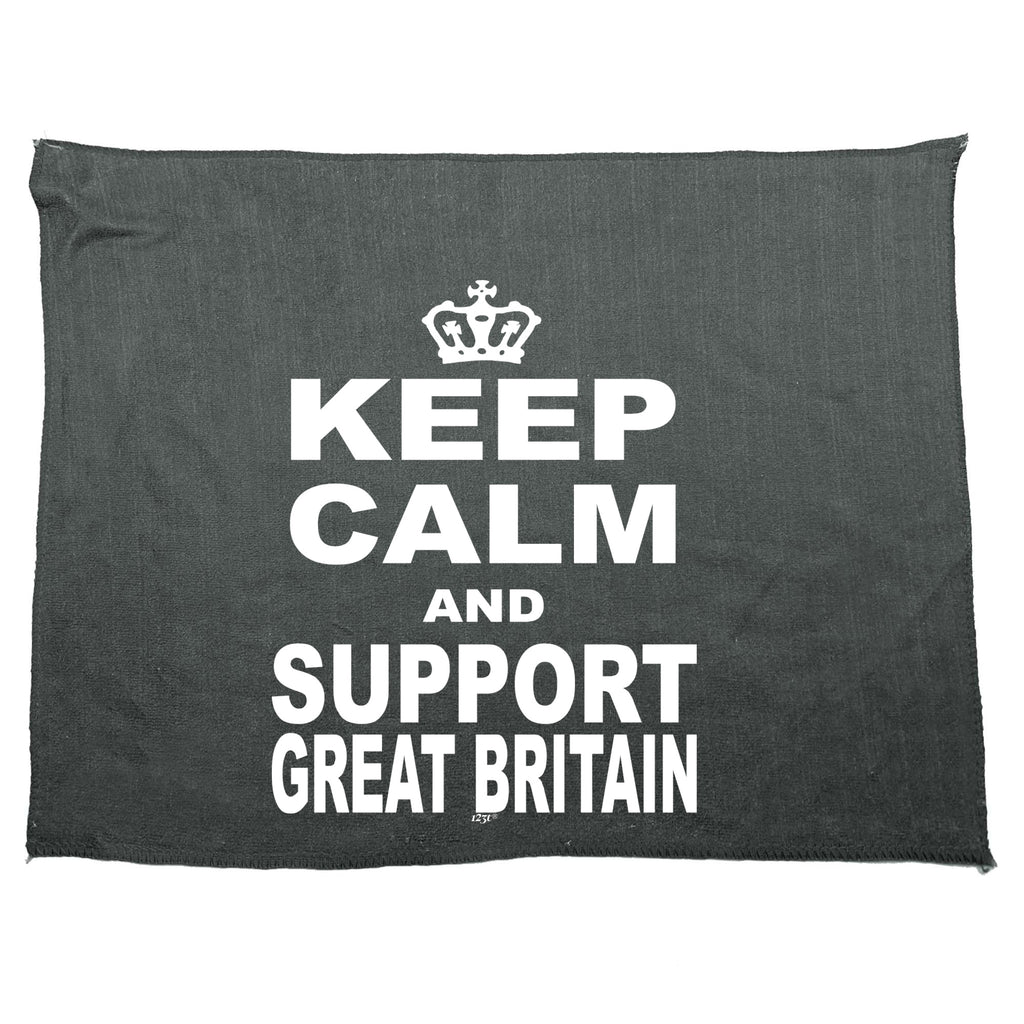 Keep Calm And Support Great Britain - Funny Novelty Gym Sports Microfiber Towel