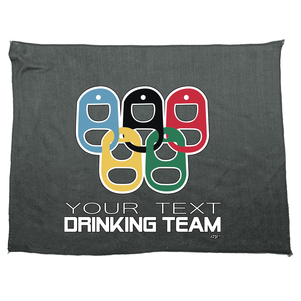 Your Text Drinking Team Rings Personalised - Funny Novelty Gym Sports Microfiber Towel