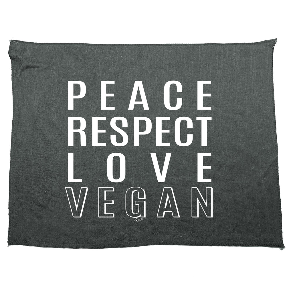 Peace Respect Love Vegan - Funny Novelty Gym Sports Microfiber Towel