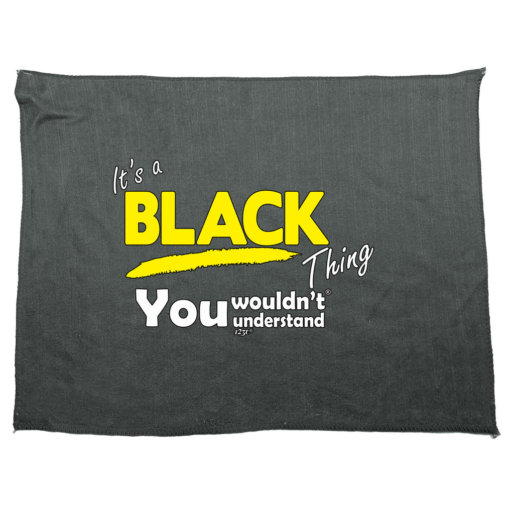 Black V1 Surname Thing - Funny Novelty Gym Sports Microfiber Towel