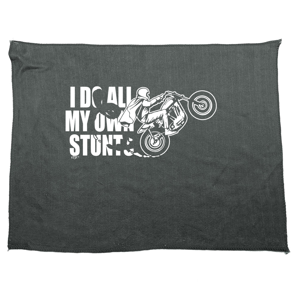 Motorbike Do All My Own Stunts - Funny Novelty Gym Sports Microfiber Towel