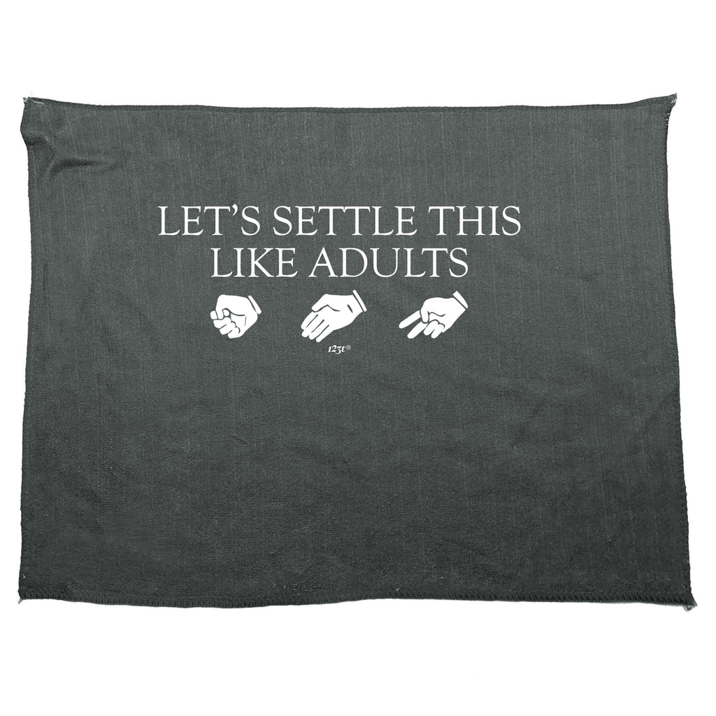 Lets Settle This Like Adults Rock Paper Scissors - Funny Novelty Gym Sports Microfiber Towel