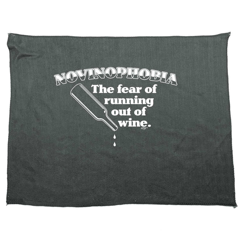 Novinophobia The Fear Of Running Out Of Wine - Funny Novelty Gym Sports Microfiber Towel