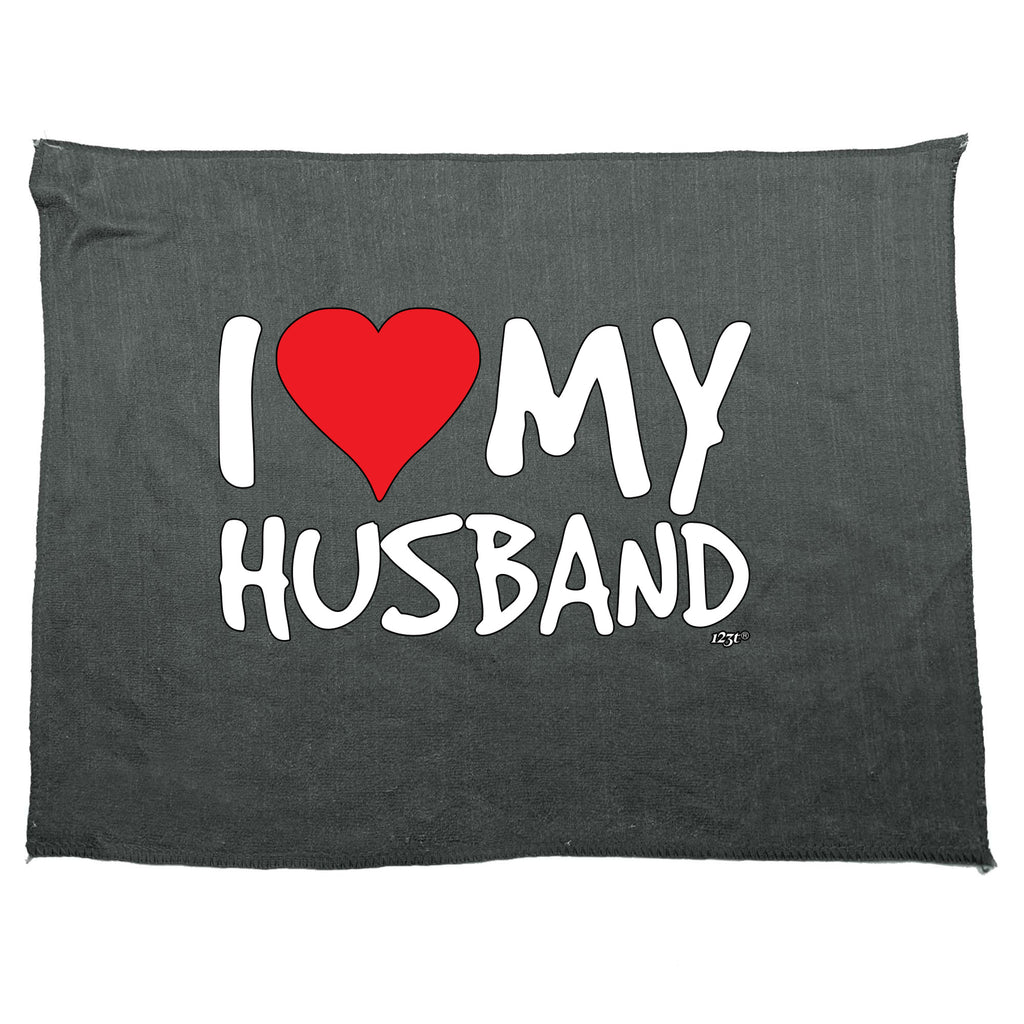 Love Heart My Husband - Funny Novelty Gym Sports Microfiber Towel