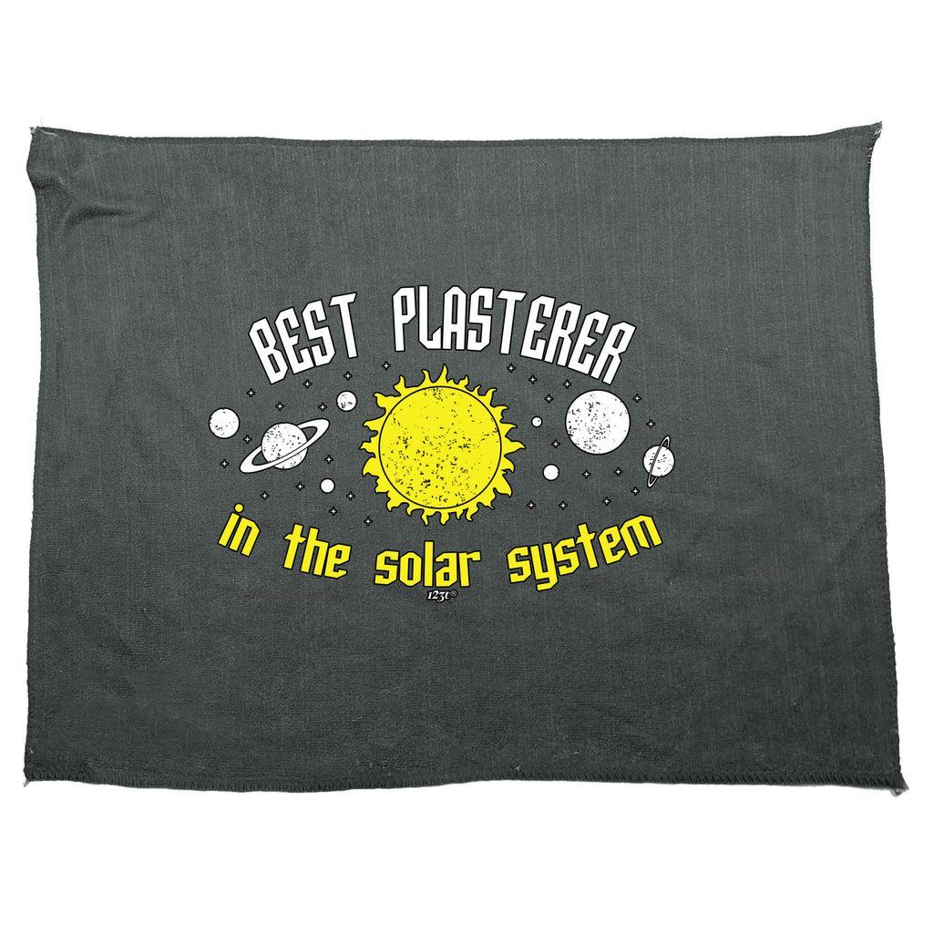 Best Plasterer Solar System - Funny Novelty Gym Sports Microfiber Towel