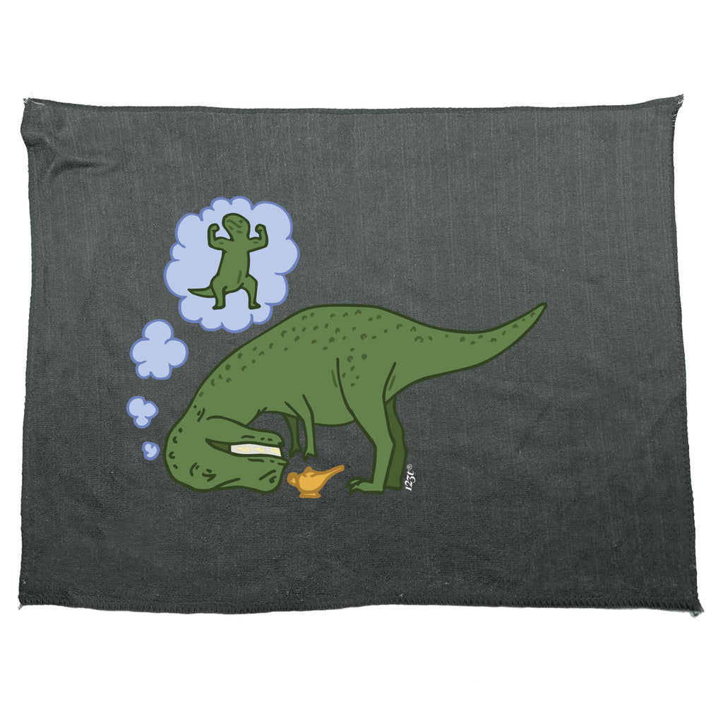 Dinosaur Wish Lamp - Funny Novelty Gym Sports Microfiber Towel