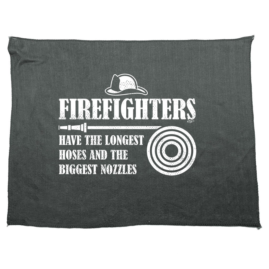 Firefighters Have The Longest Hoses - Funny Novelty Gym Sports Microfiber Towel