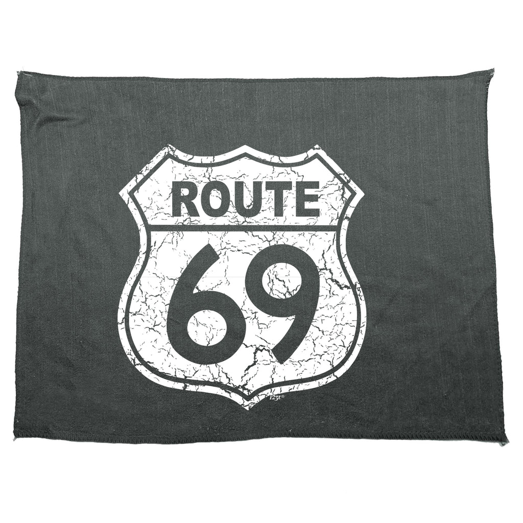 Route 69 Sign - Funny Novelty Gym Sports Microfiber Towel