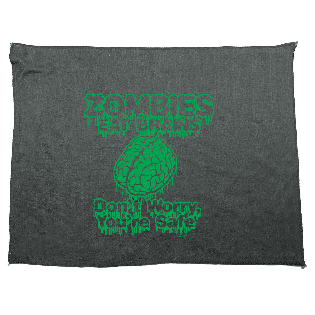 Zombies Eat Brains - Funny Novelty Gym Sports Microfiber Towel