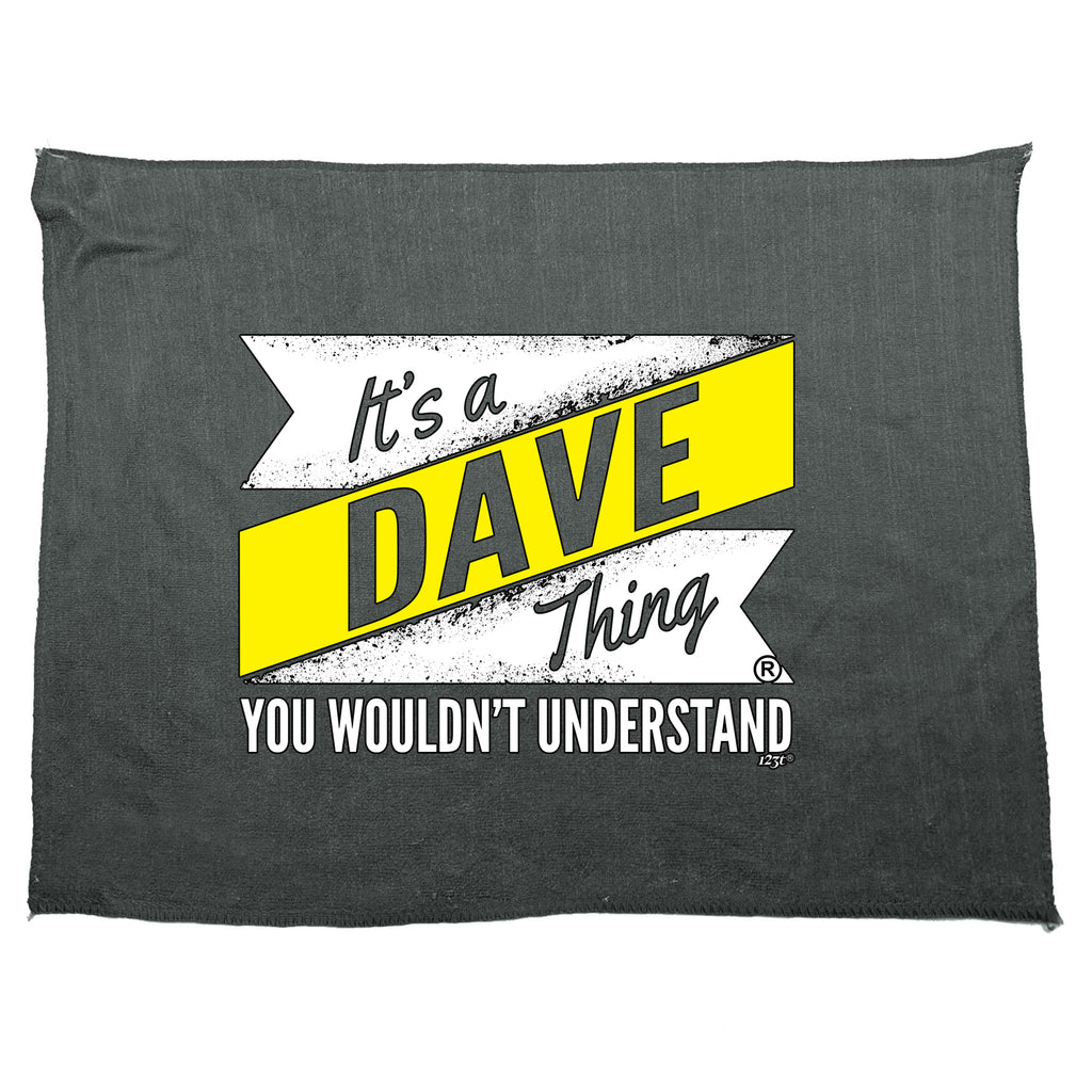 Dave V2 Surname Thing - Funny Novelty Gym Sports Microfiber Towel