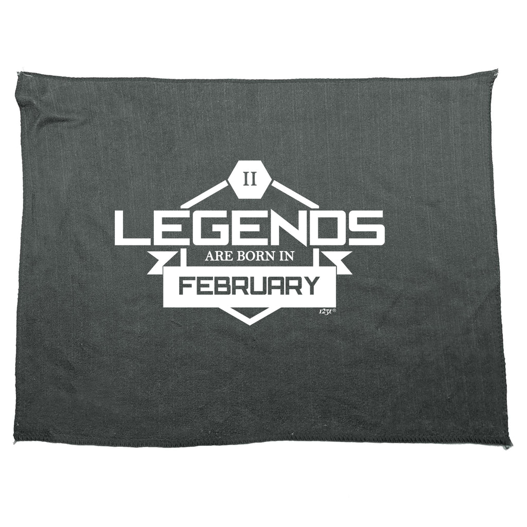 Legends Are Born In February - Funny Novelty Gym Sports Microfiber Towel