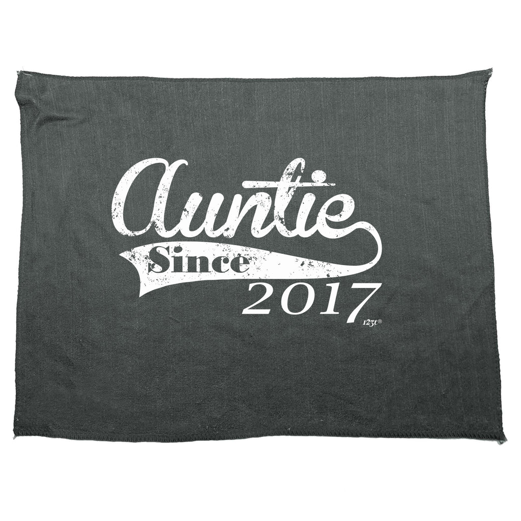 Auntie Since 2017 - Funny Novelty Gym Sports Microfiber Towel