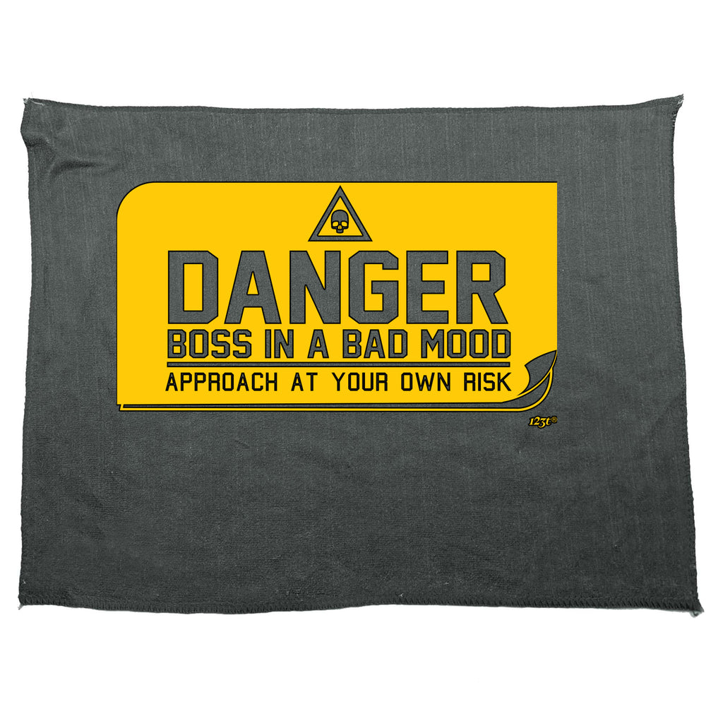 Danger Boss In A Bad Mood - Funny Novelty Gym Sports Microfiber Towel