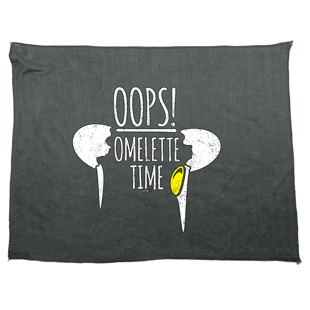Oops Omelette Time - Funny Novelty Gym Sports Microfiber Towel