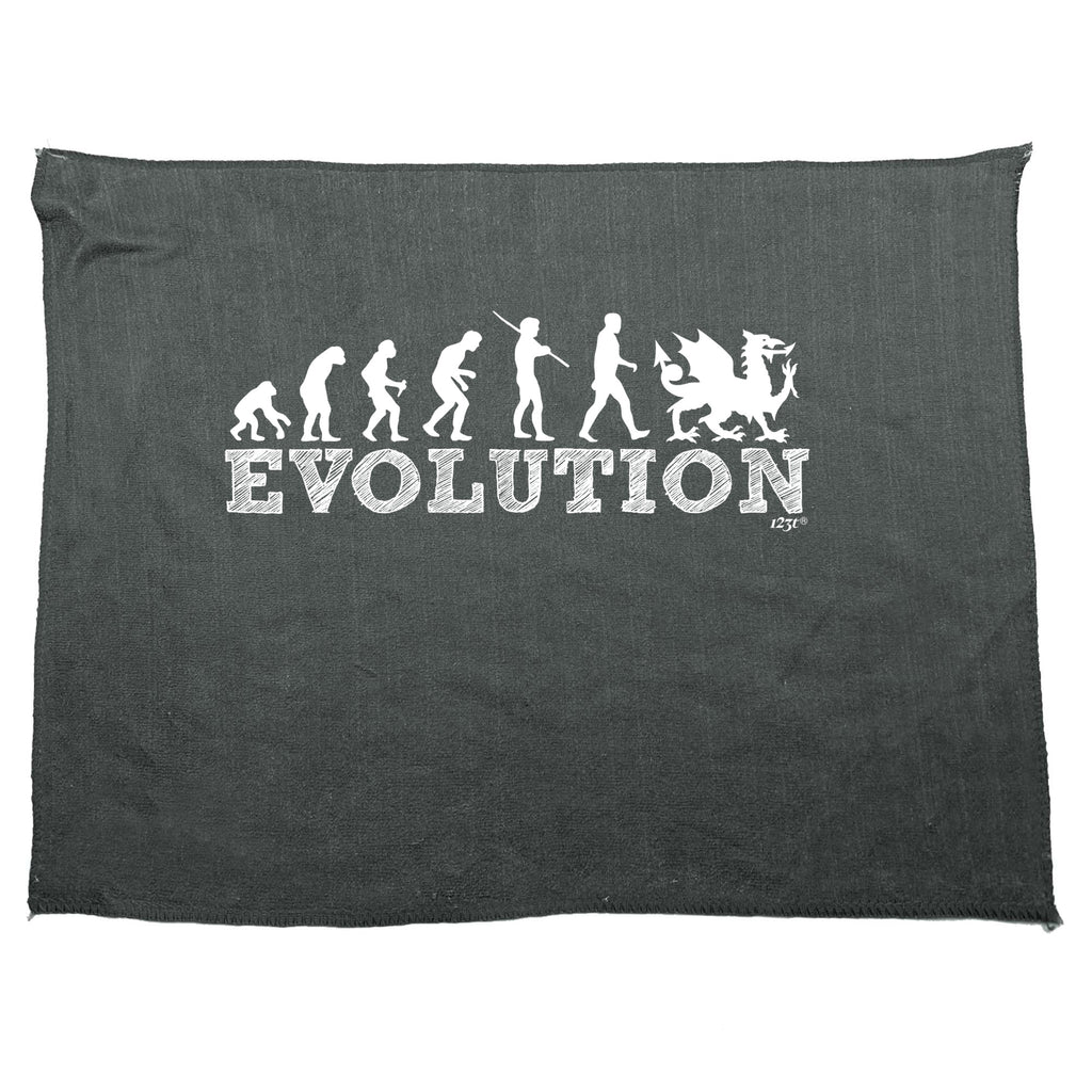 Evolution Welsh - Funny Novelty Gym Sports Microfiber Towel