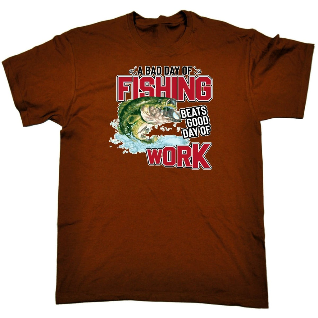 A Bad Day Fishing Beats Good Day At Work Angling Fish - Mens Funny T-Shirt Tshirts Tee Shirt - 123t Australia | Funny T-Shirts Mugs Novelty Gifts